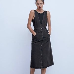 Zara Demin Pinafore Dress with buttons